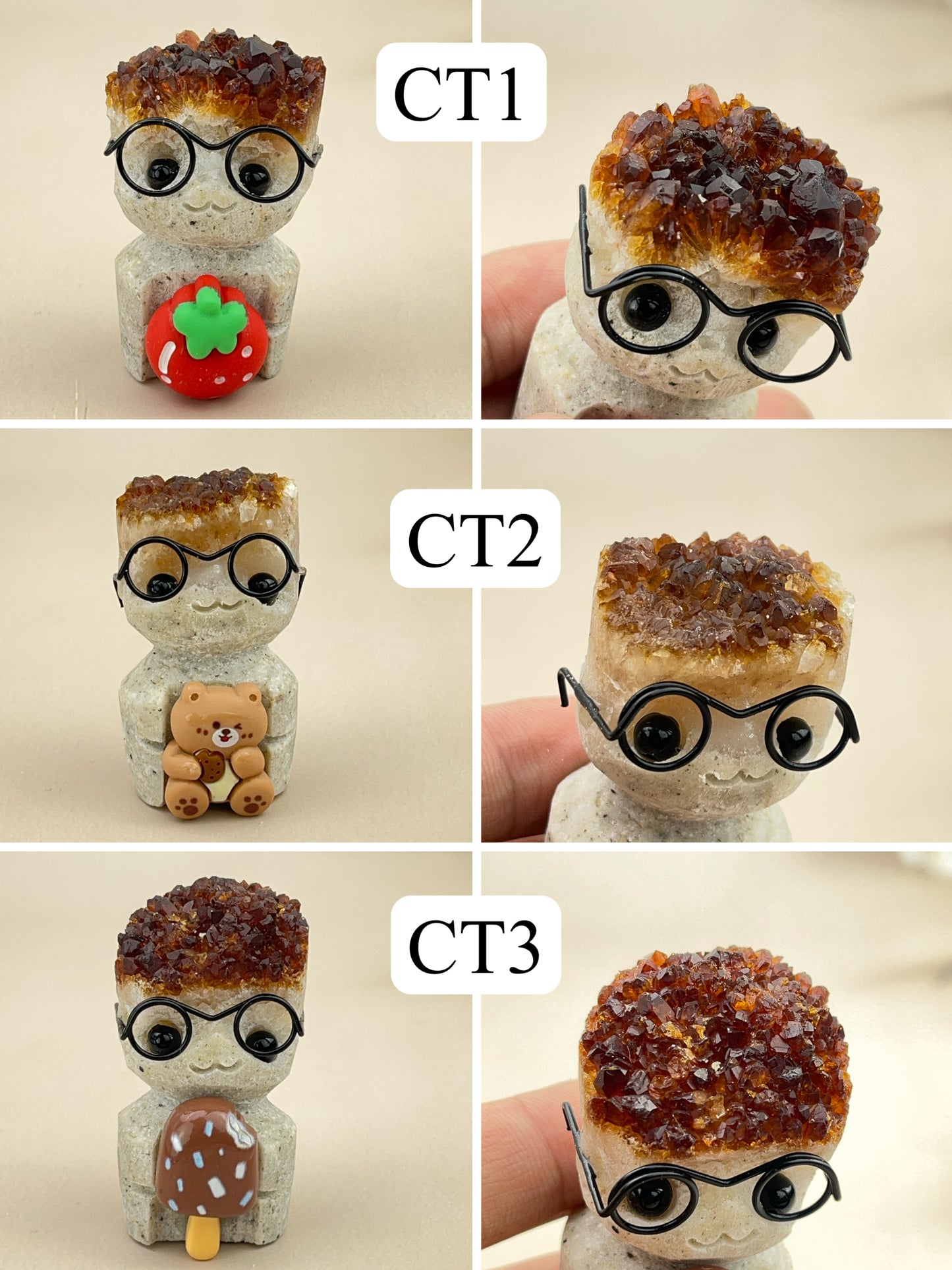 Crystal Cluster Baby Buddies Hedgehogs Healing Crystal Carving With Face