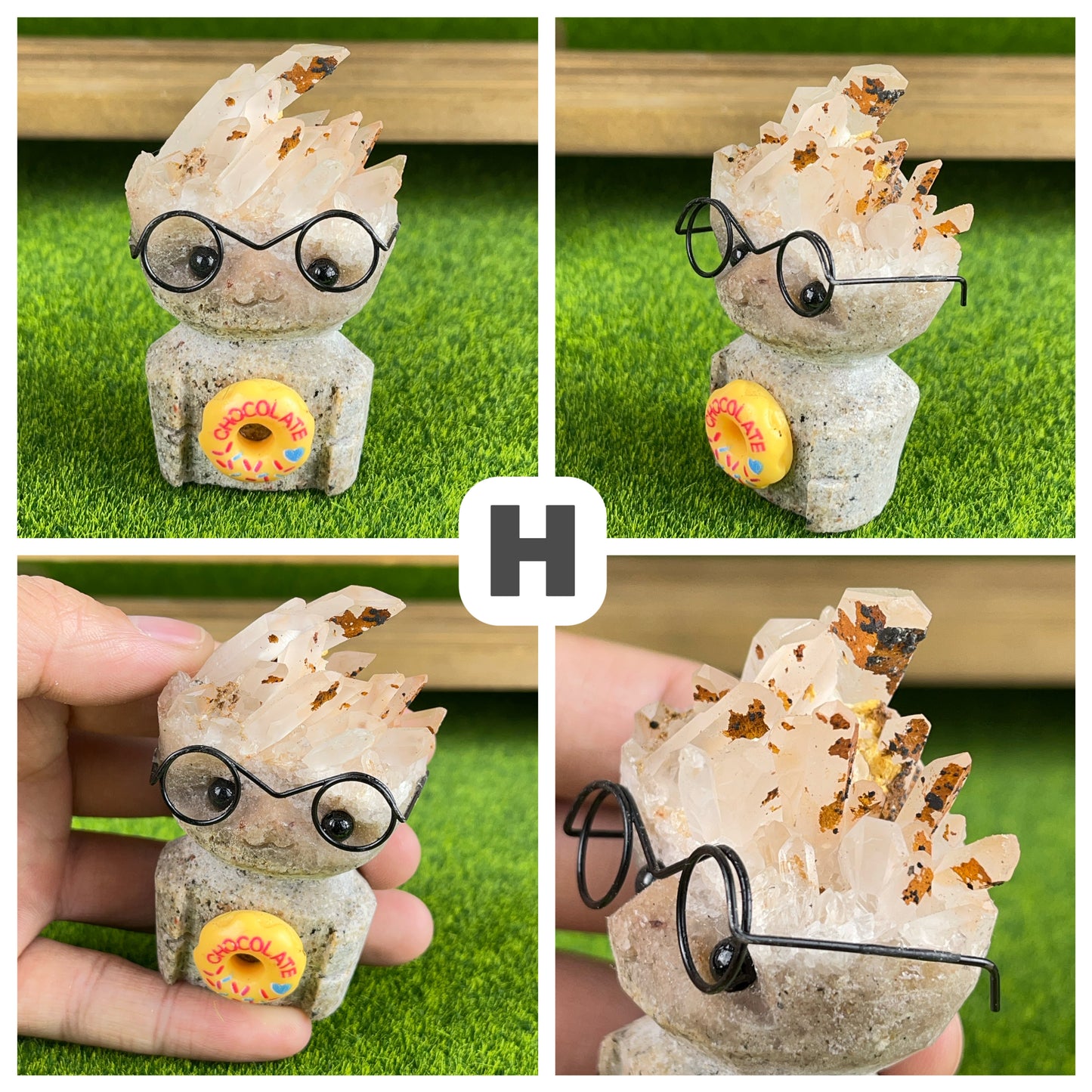 Sculpture en cristal naturel représentant un hérisson