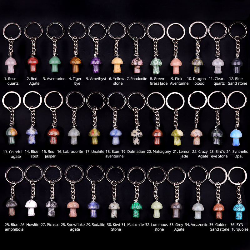 Cristal porte clef champignon-Ky1324