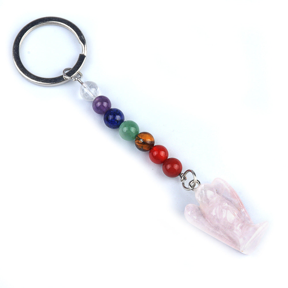 Cristal Porte Clef Ange 7 chakra -Ky1707