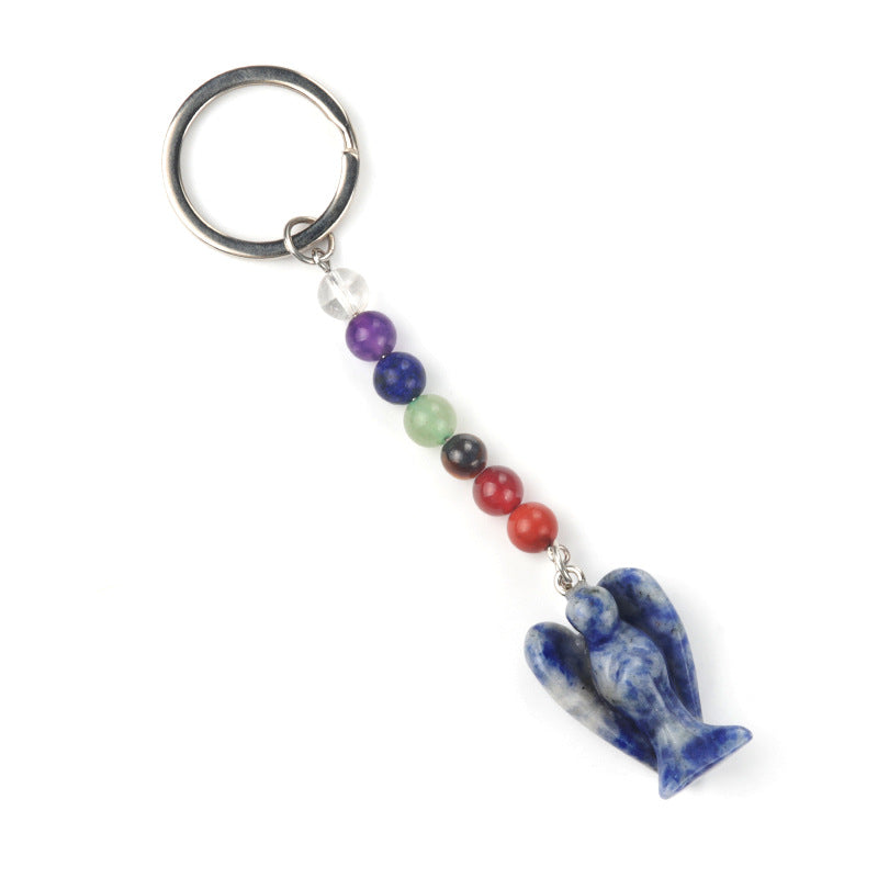 Cristal Porte Clef Ange 7 chakra -Ky1707