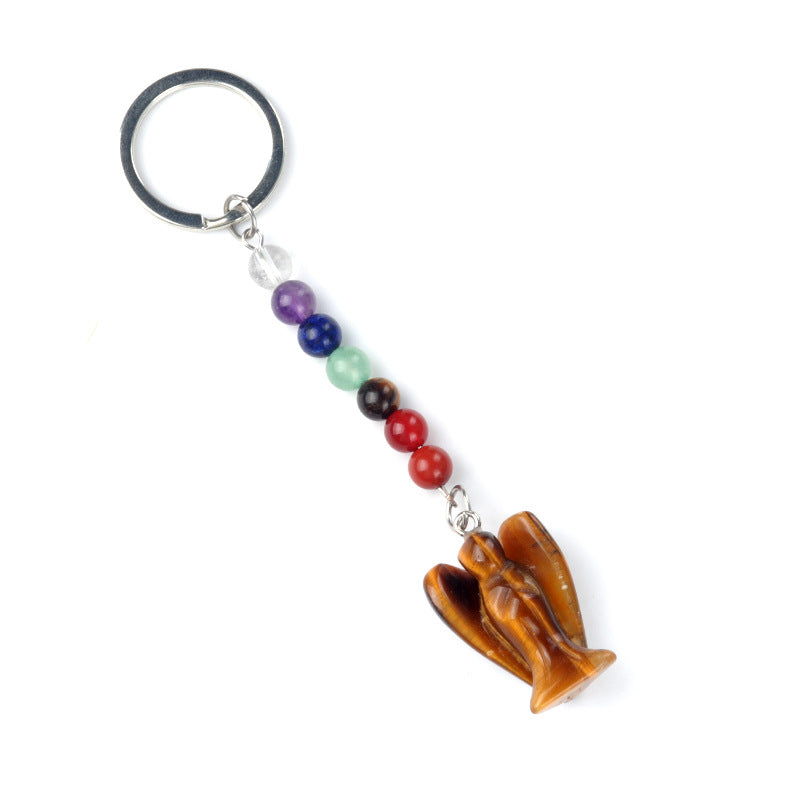 Cristal Porte Clef Ange 7 chakra -Ky1707
