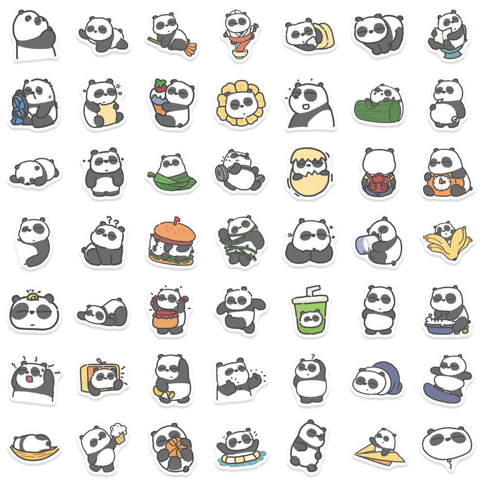 100 Pieces of Original Small-sized Cartoon Cute Panda Storage Box Stickers, Water Cups, Notebooks, Guitars Waterproof Stickers