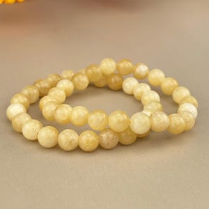 Yellow Calcite Crystal Bracelets Handmade Healing Crystal Crafts Gemstone Bracelet