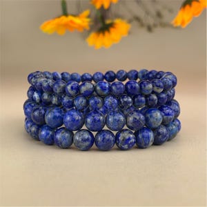 Bracelets en cristal de lapis-lazuli, artisanat en cristal de guérison fait à la main