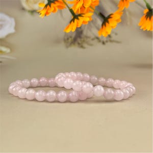 Bracelets en cristal de quartz rose, artisanat de guérison fait à la main