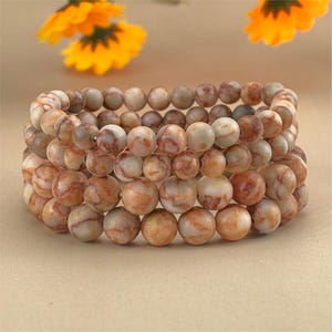 Bracelets en cristal de jaspe veine rouge, bracelet en pierres précieuses fait main pour la guérison