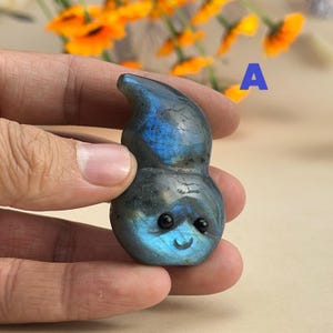 Natural Labradorite Gourds Crystal Buddies Hedgehogs Healing Crystal Carving With Face