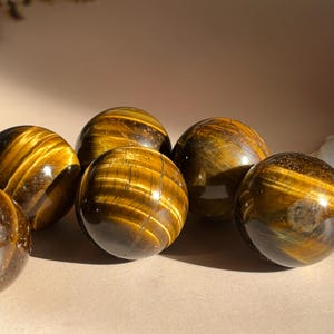 Natural Yellow Tiger Eye Spheres Healing Crystal Crafts Crystal Spheres