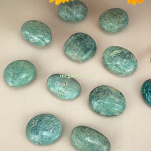 Pierres de palmier en amazonite naturelle, cristaux de guérison, artisanat, pierres précieuses de palmiers en amazonite