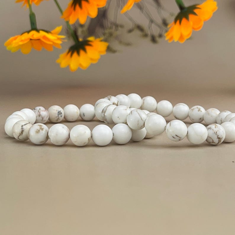 【Bracelet】6/8/10MM Magnesite Crystal Bracelets Handmade Healing Crystal Crafts Gemstone Bracelet
