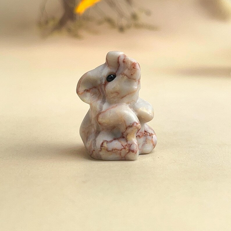 Elephant With Eyes Crystal Carved Healing Crystal Crafts Gemstone Pet