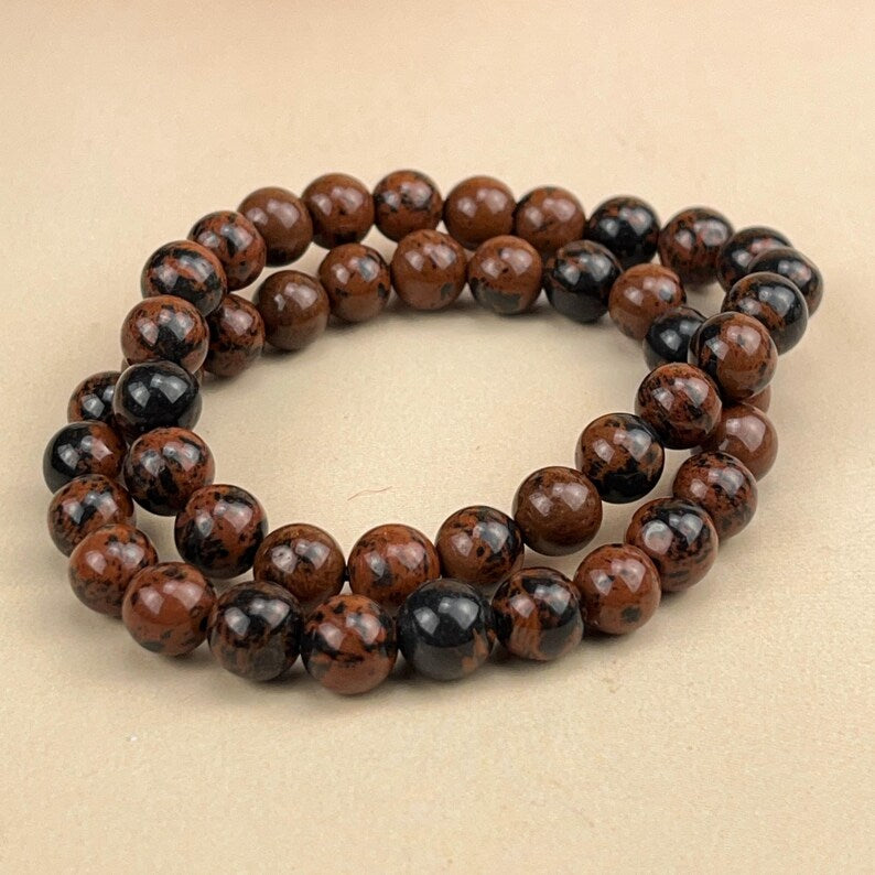 Mahogany Obsidian Crystal Bracelets Healing Crystal Crafts Gemstone Bracelet