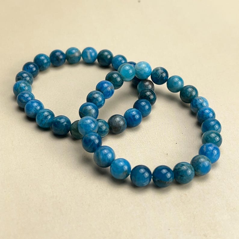 Natural Blue Apatite Crystal Bracelets Healing Crystal Crafts Gemstone Bracelet