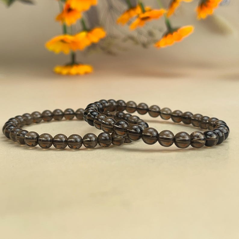 Natural Smoky Quartz Crystal Bracelets Healing Crystal Crafts Gemstone Bracelet