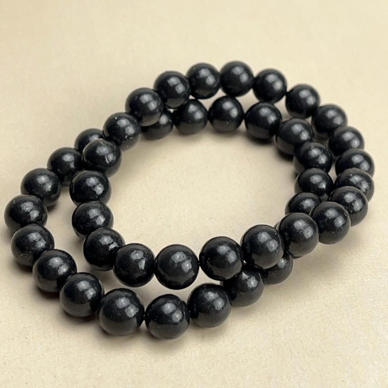 Natural Shungite Crystal Bracelets Healing Crystal Crafts Gemstone Bracelet
