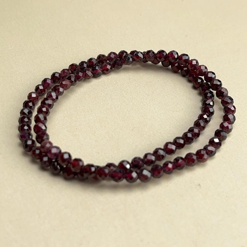 4mm Faceted Garnet Crystal Bracelets Healing Crystal Crafts Gemstone Bracelet