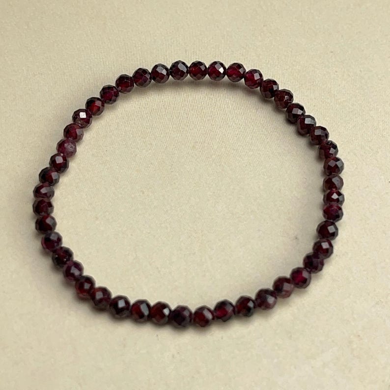 4mm Faceted Garnet Crystal Bracelets Healing Crystal Crafts Gemstone Bracelet