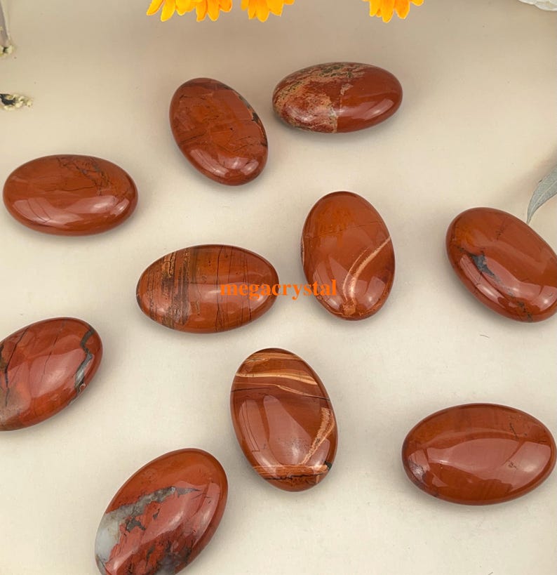 Pierres de palmier en jaspe rouge naturel, cristaux de guérison et artisanat
