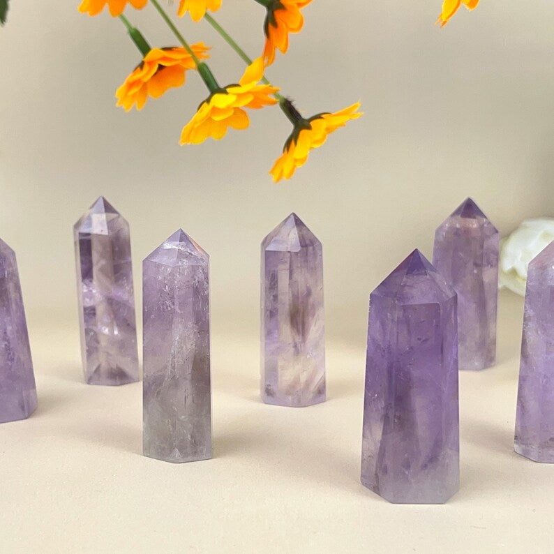 Natural Amethyst Towers Healing Crystal Crafts Crystal Points