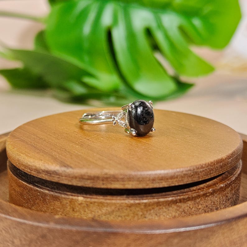 Natural Hypersthene/Amethyst/Kunzite Adjustable Crystal Rings Healing Crystal Crafts Gemstone Jewlery