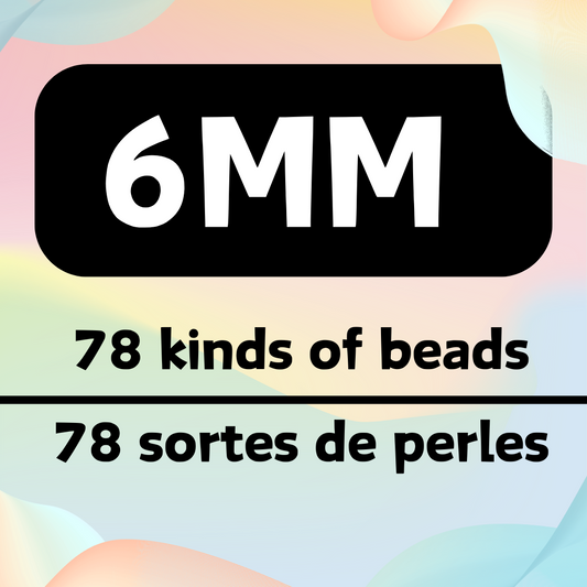 Perles de 6 mm Collection de 78 types de perles de cristal semi-finies