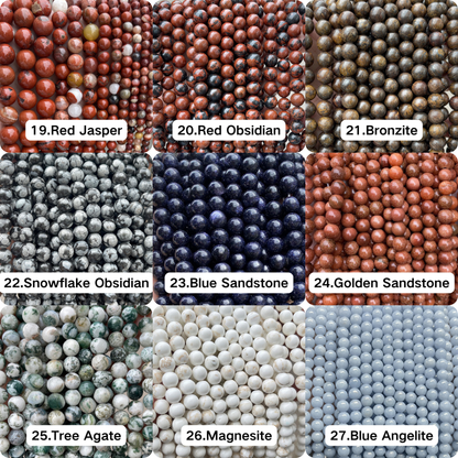 Perles de 6 mm Collection de 78 types de perles de cristal semi-finies