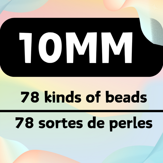 Perles de 10 mm Collection de 78 types de perles de cristal semi-finies