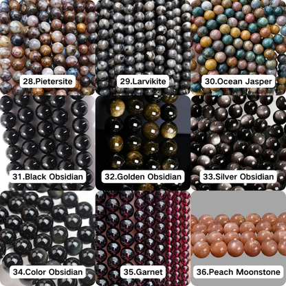 Perles de 10 mm Collection de 78 types de perles de cristal semi-finies