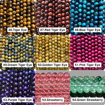 Perles de 10 mm Collection de 78 types de perles de cristal semi-finies