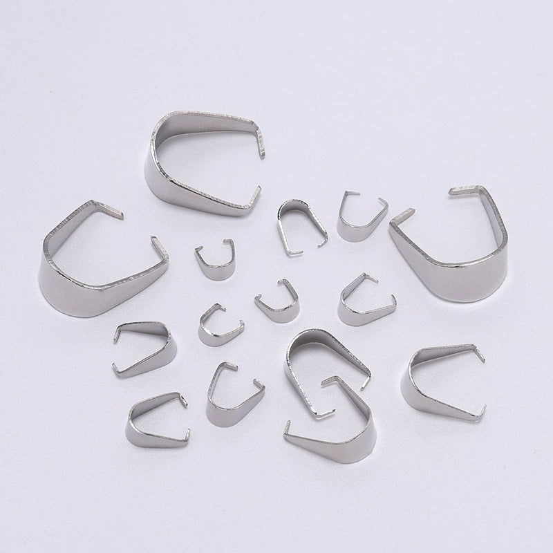 100pcs Bélières Acier Inoxydable Fermoirs à Pendentif Collier Pincer Bélières pour Pendentif Pince à Pince Bail Pendentif Connecteur de Charme pour Bijoux