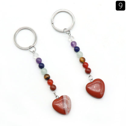 Cristal Porte Clef 7 Chakra Coeur -Ky1471