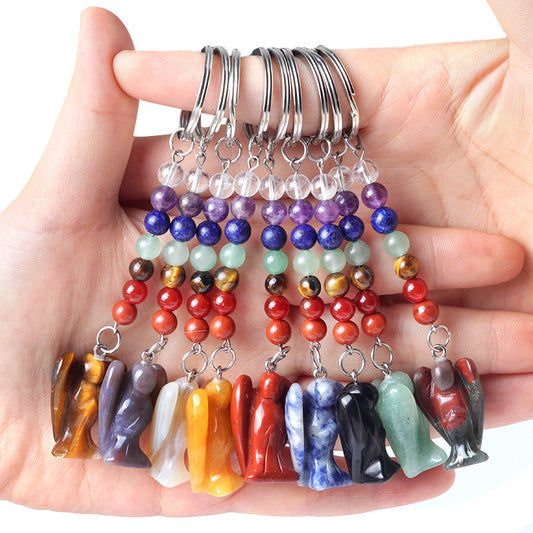 Cristal Porte Clef Ange 7 chakra -Ky1707