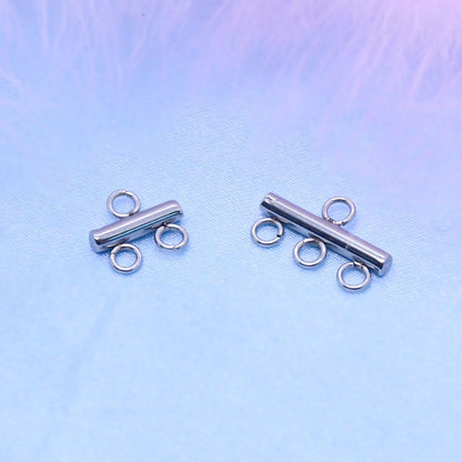 10pcs fermoirs de verrouillage en acier inoxydable collier Bracelet fabrication de bijoux fermoirs de Tube