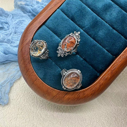 【Ring】New - style Natural Garden Quartz Ring: An Artistic and Retro - inspired Adjustable - opening Crystal Jewelry for Women