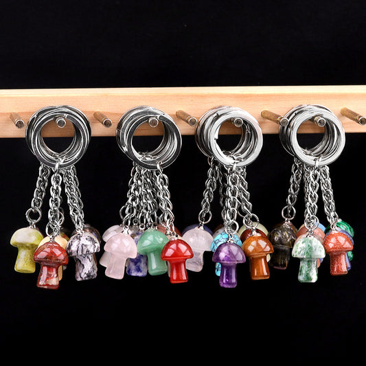 Cristal porte clef champignon-Ky1324