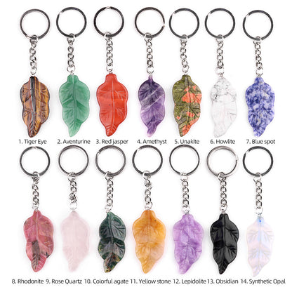 Cristal Porte Clef Feuille-Ky2073