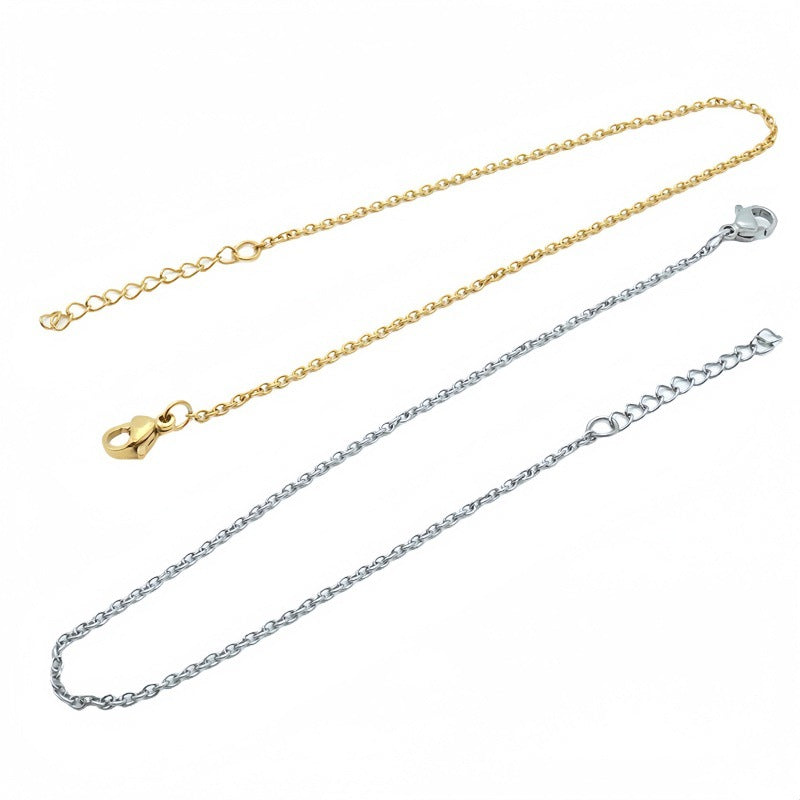 10pcs Chaines Bracelets en acier inoxydable longeur 16cm +5cm adjustable