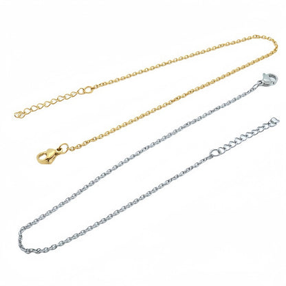 10pcs Chaines Bracelets en acier inoxydable longeur 16cm +5cm adjustable