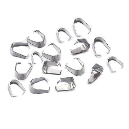 100pcs Bélières Acier Inoxydable Fermoirs à Pendentif Collier Pincer Bélières pour Pendentif Pince à Pince Bail Pendentif Connecteur de Charme pour Bijoux