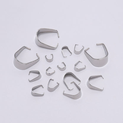 100pcs Bélières Acier Inoxydable Fermoirs à Pendentif Collier Pincer Bélières pour Pendentif Pince à Pince Bail Pendentif Connecteur de Charme pour Bijoux