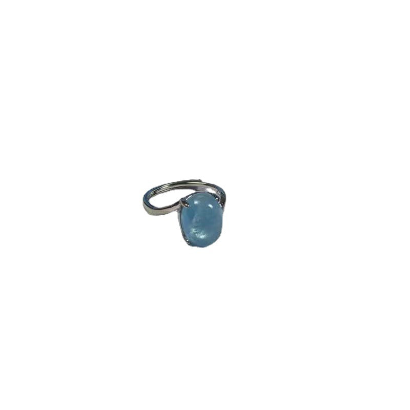 【Ring】Stunning Natural Aquamarine Ring - Silver - Plated Inlay, Perfect Women's Jewelry