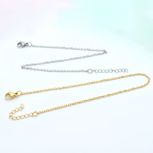 10pcs Chaines Bracelets en acier inoxydable longeur 16cm +5cm adjustable