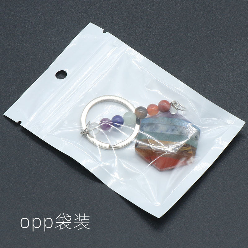 Cristal Porte Clef Hexagramme-Ky1387