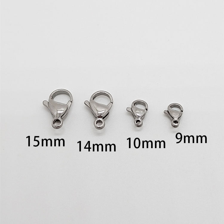 50pcs fermoirs mousquetons en acier inoxydable