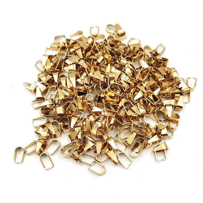 100pcs Bélières Acier Inoxydable Fermoirs à Pendentif Collier Pincer Bélières pour Pendentif Pince à Pince Bail Pendentif Connecteur de Charme pour Bijoux