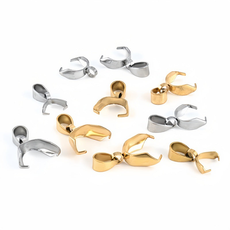 30pcs bélières à Pincer en Acier Inoxydable