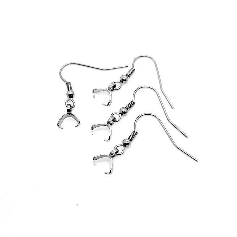 20pcs Crochets de Boucle D'Oreille Chirurgicaux Acier Inoxydable