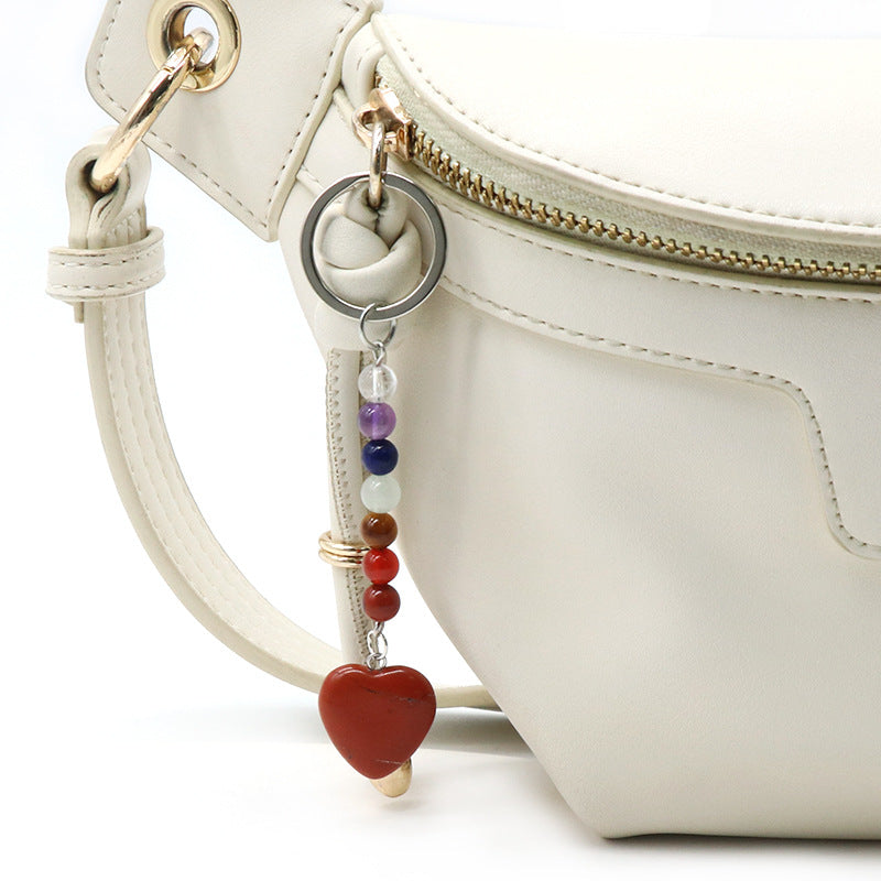 Cristal Porte Clef 7 Chakra Coeur -Ky1471