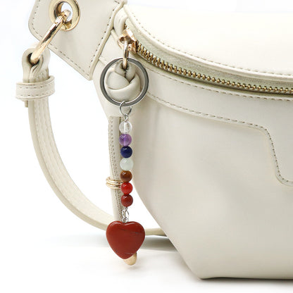 Cristal Porte Clef 7 Chakra Coeur -Ky1471